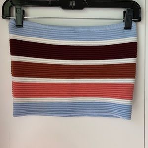 Striped ribbed crop top